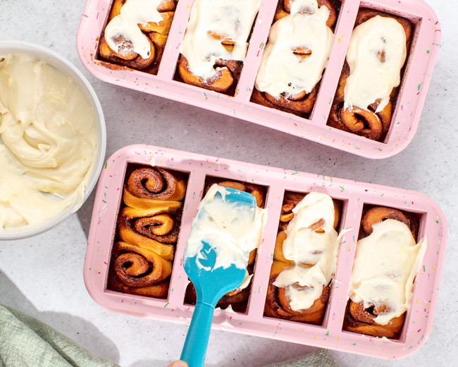 Image of Mini Cinnamon Rolls with Cream Cheese Frosting (Freezer-Friendly!)