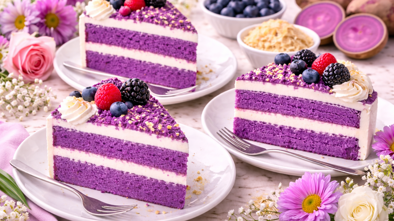How to Bake Ube Cakes with Natural Flavor