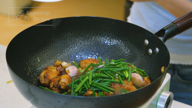 Image of Add the reserved the green parts of the scallion and...