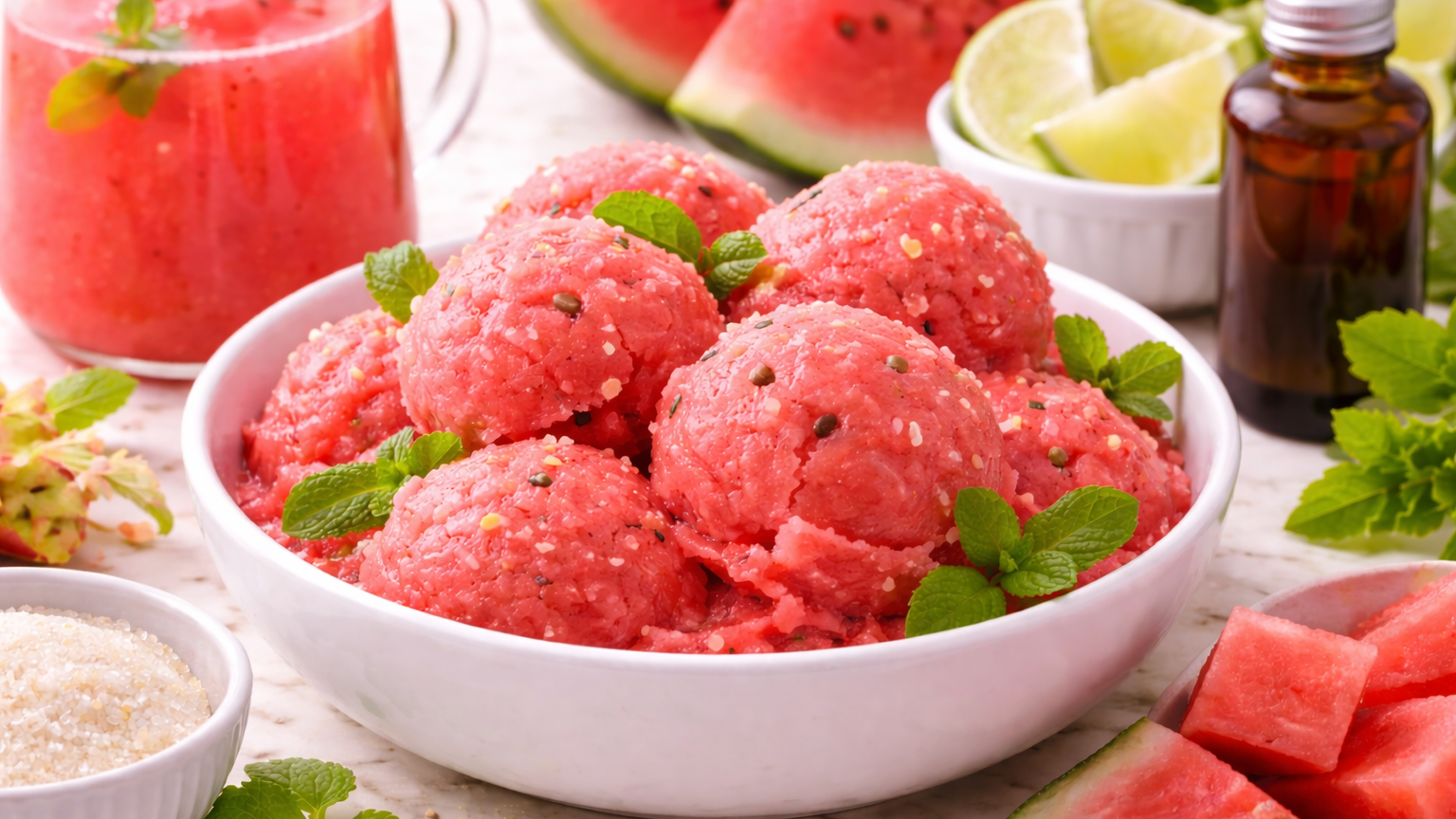 Watermelon Agua Fresca Sorbet (with Watermelon Agua Fresca Extract)