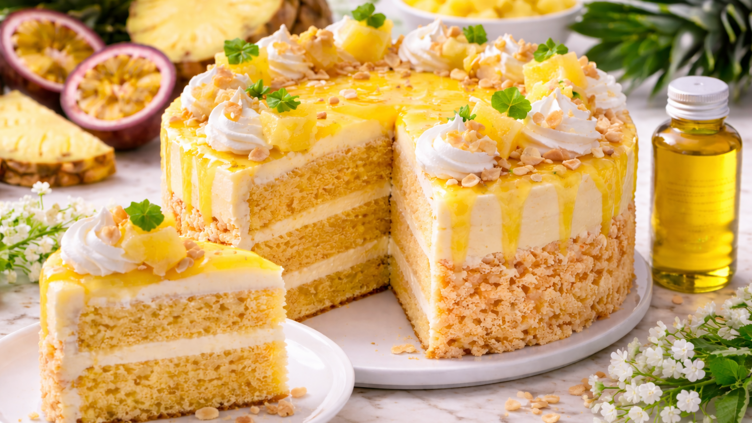 Tropical Pineapple Dream Cake with Oil‑Soluble Pineapple Flavoring