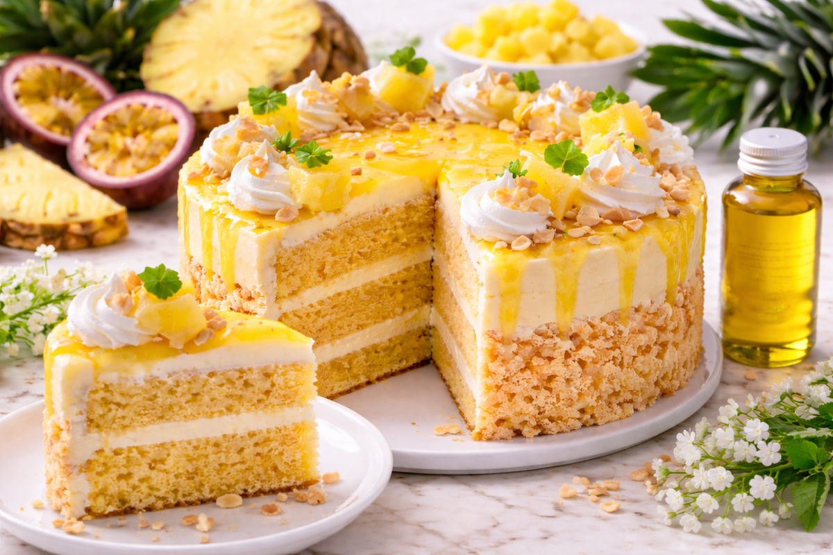 Tropical Pineapple Dream Cake with Oil‑Soluble Pineapple Flavoring
