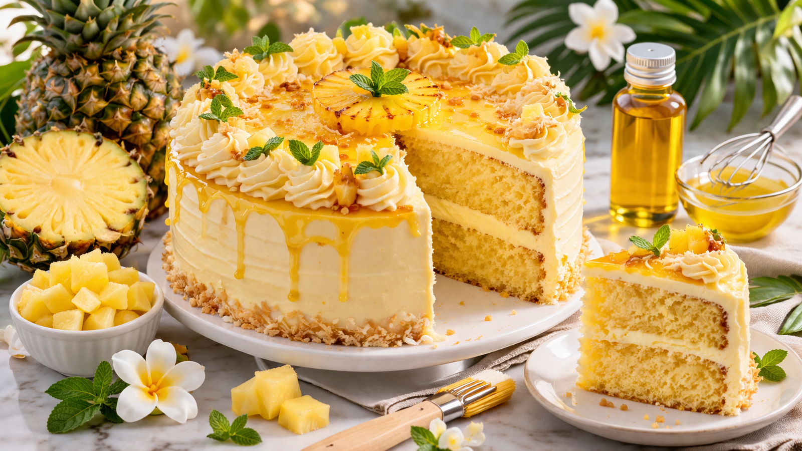 Tropical Pineapple Cake with Oil Soluble Flavoring