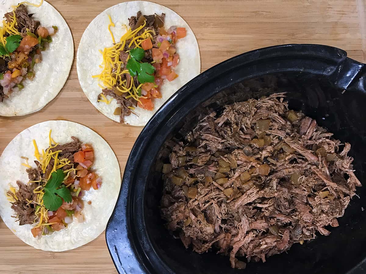 Slow Cooker Shredded Beef Tacos
