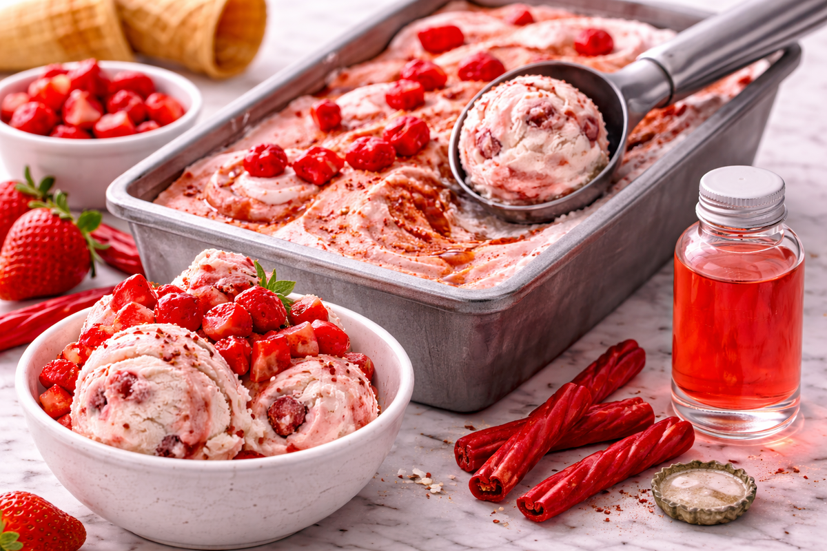 Ultimate Red-Vine Infused No-Churn Ice Cream
