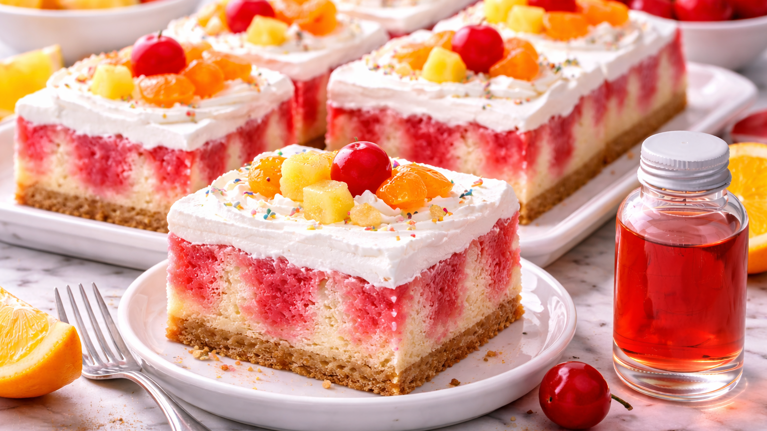 Hawaiian Punch Poke Cake (With Fruit Punch Flavor Extract)