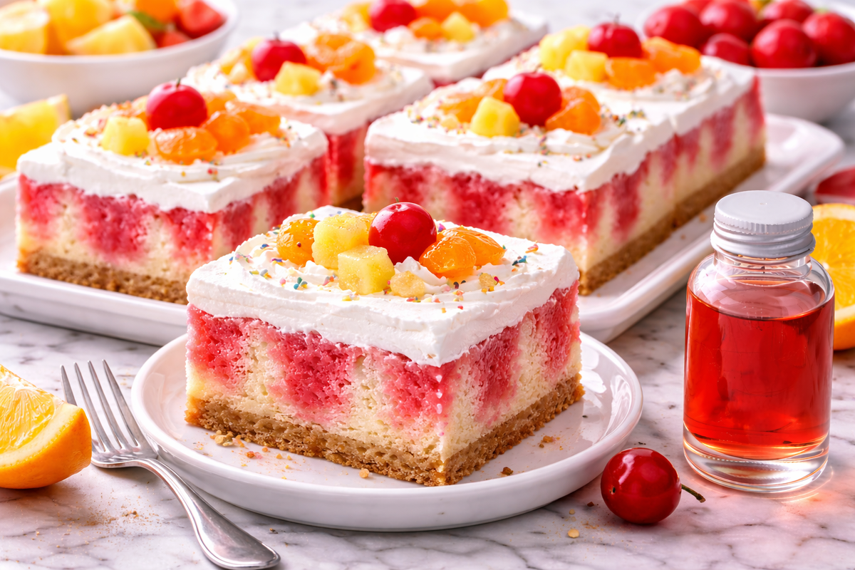 Hawaiian Punch Poke Cake (With Fruit Punch Flavor Extract)