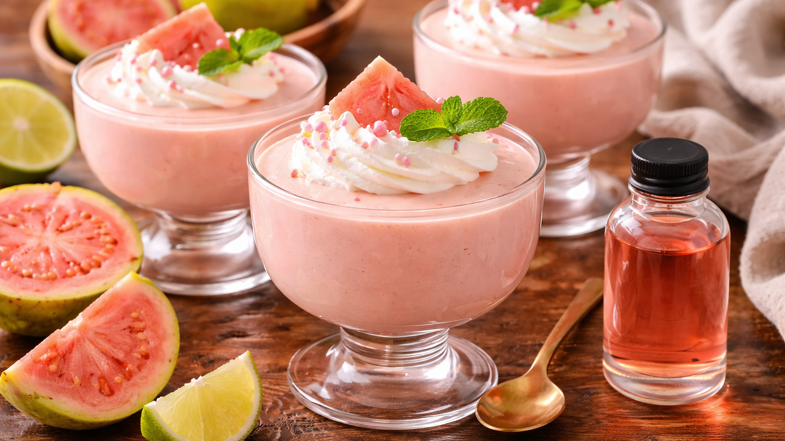 Silky Guava Mousse Delight with Guava Flavor Extract | No-Bake Tropical Dessert