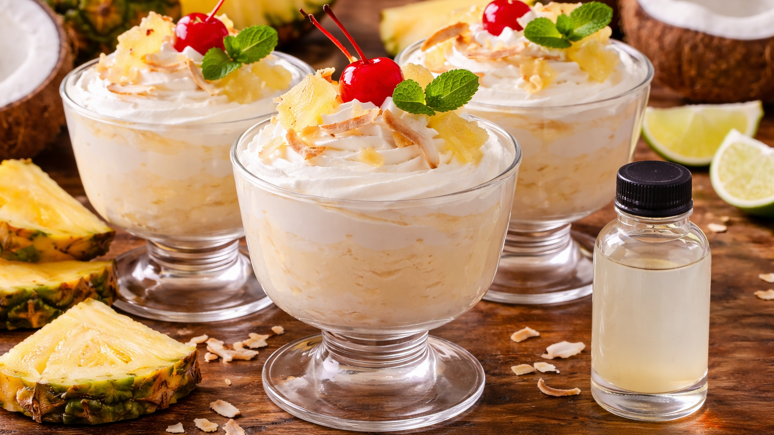 Creamy Piña Colada Fool with Pina Colada Flavor Extract — No-Bake Tropical Dessert