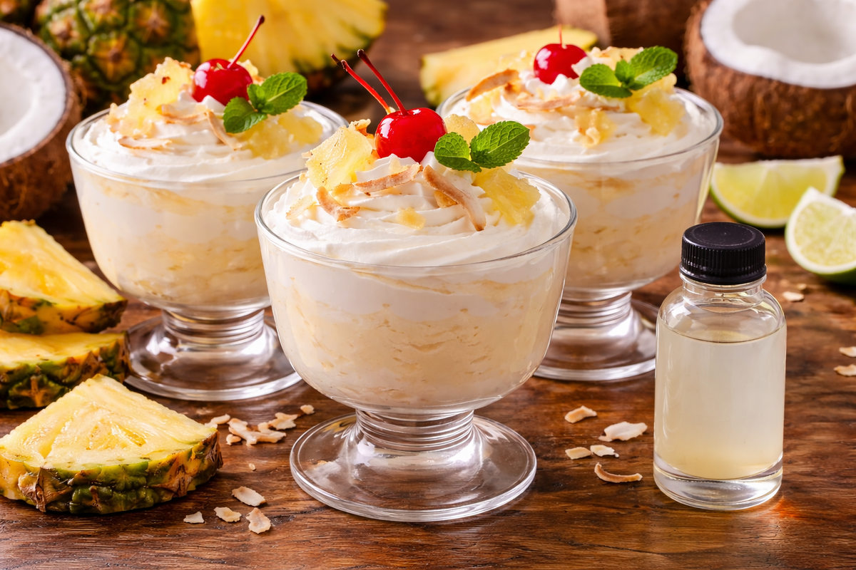 Creamy Piña Colada Fool with Pina Colada Flavor Extract — No-Bake Tropical Dessert