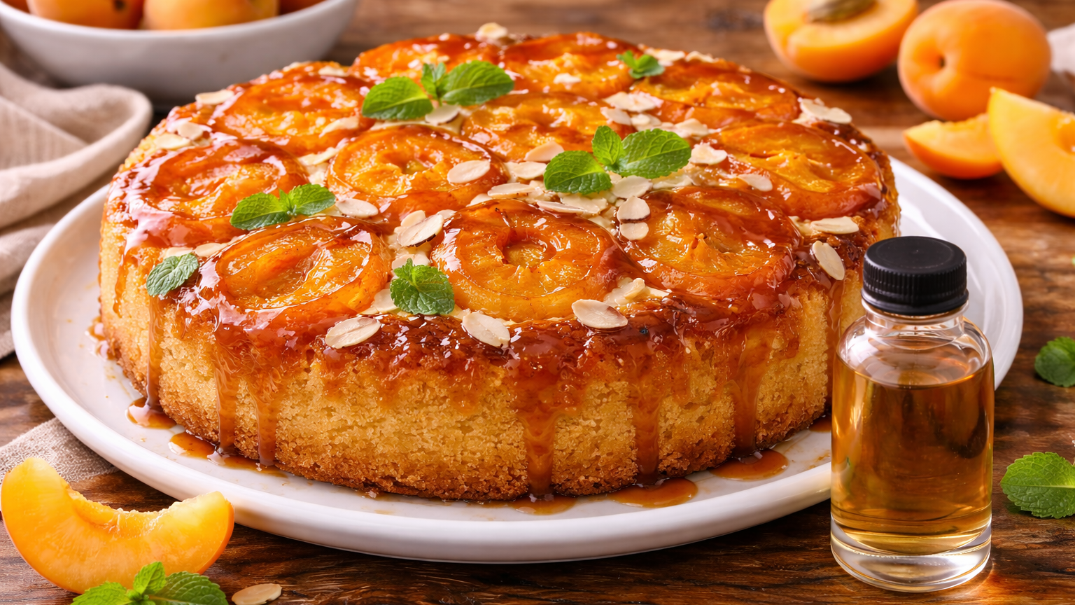Caramelized Apricot Upside‑Down Cake with Apricot Flavor Extract