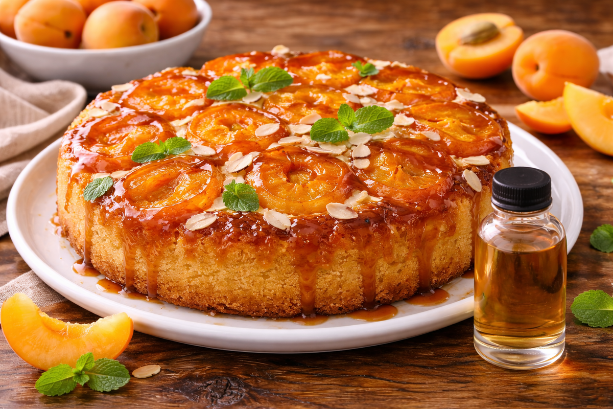 Caramelized Apricot Upside‑Down Cake with Apricot Flavor Extract