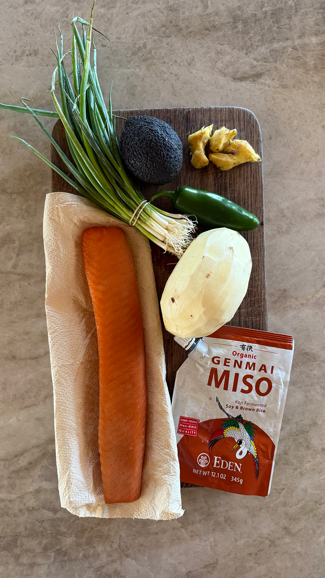 Image of Poached Steelhead in a Miso-Ginger Broth