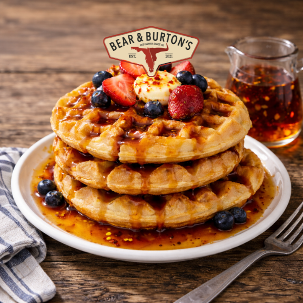 Wagyu Tallow Waffles with Spicy Maple Syrup