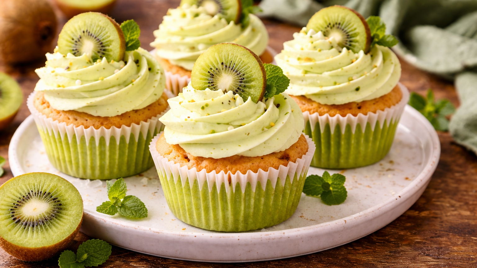 Bakery-Style Kiwi Cupcakes (with Kiwi Flavor Extract)