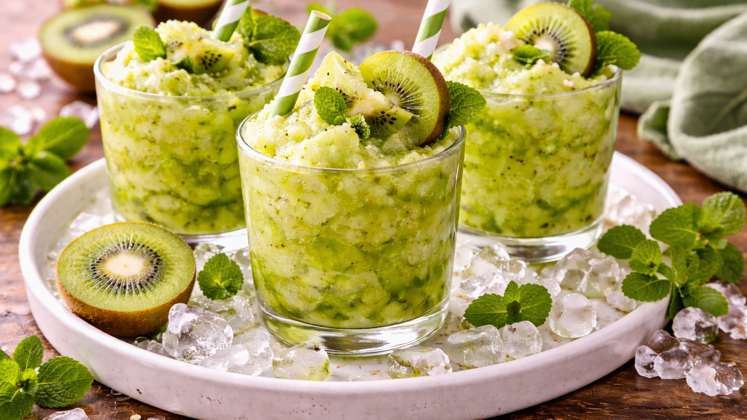Chilled Kiwi Granita with Kiwi Flavor Extract – Refreshing Summer Ice