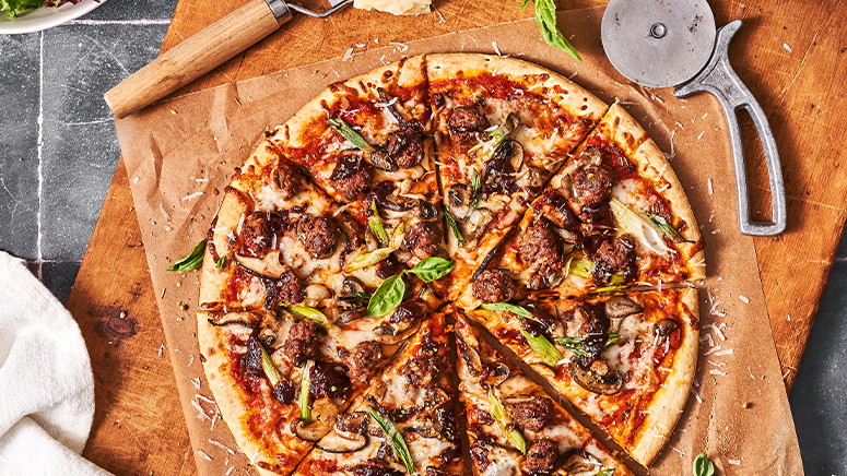 Image of BBQ Sausage & Mushroom Pizza