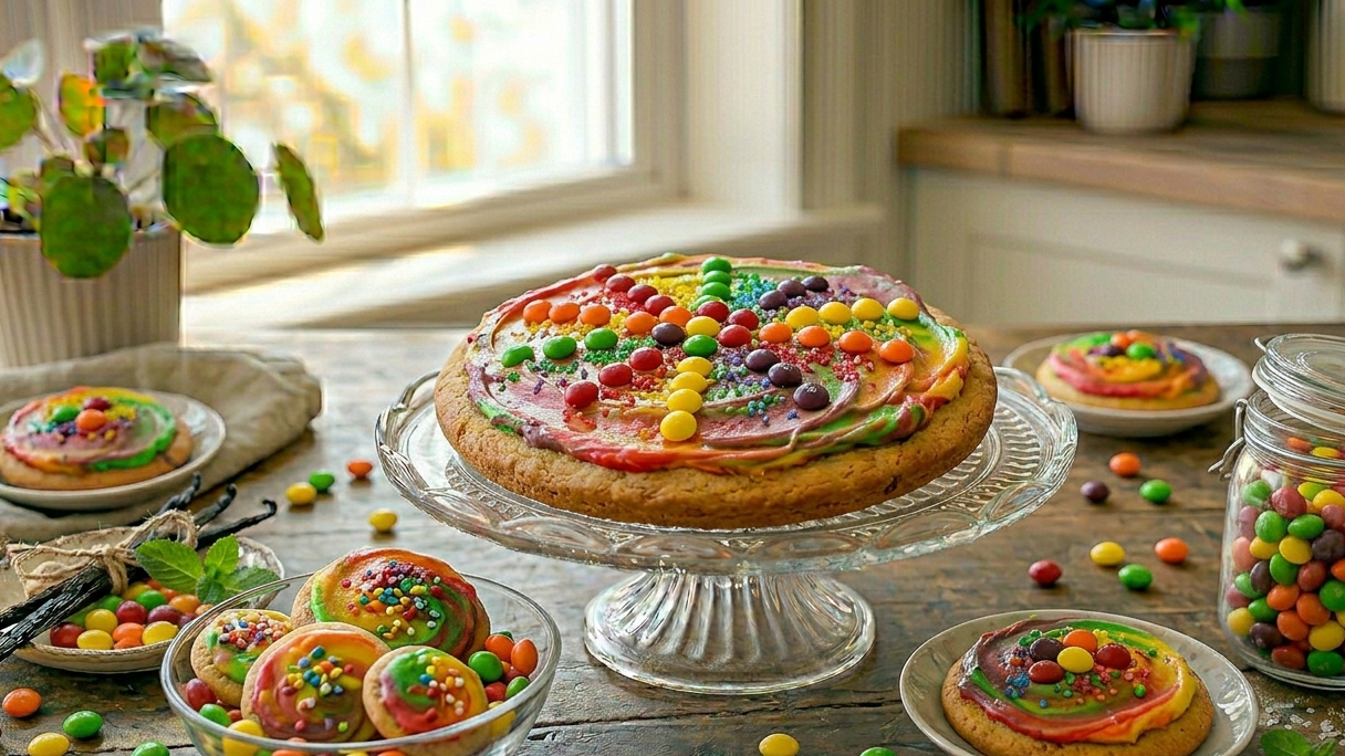 Rainbow Burst Skittles Sugar Cookies with Skittles Extract