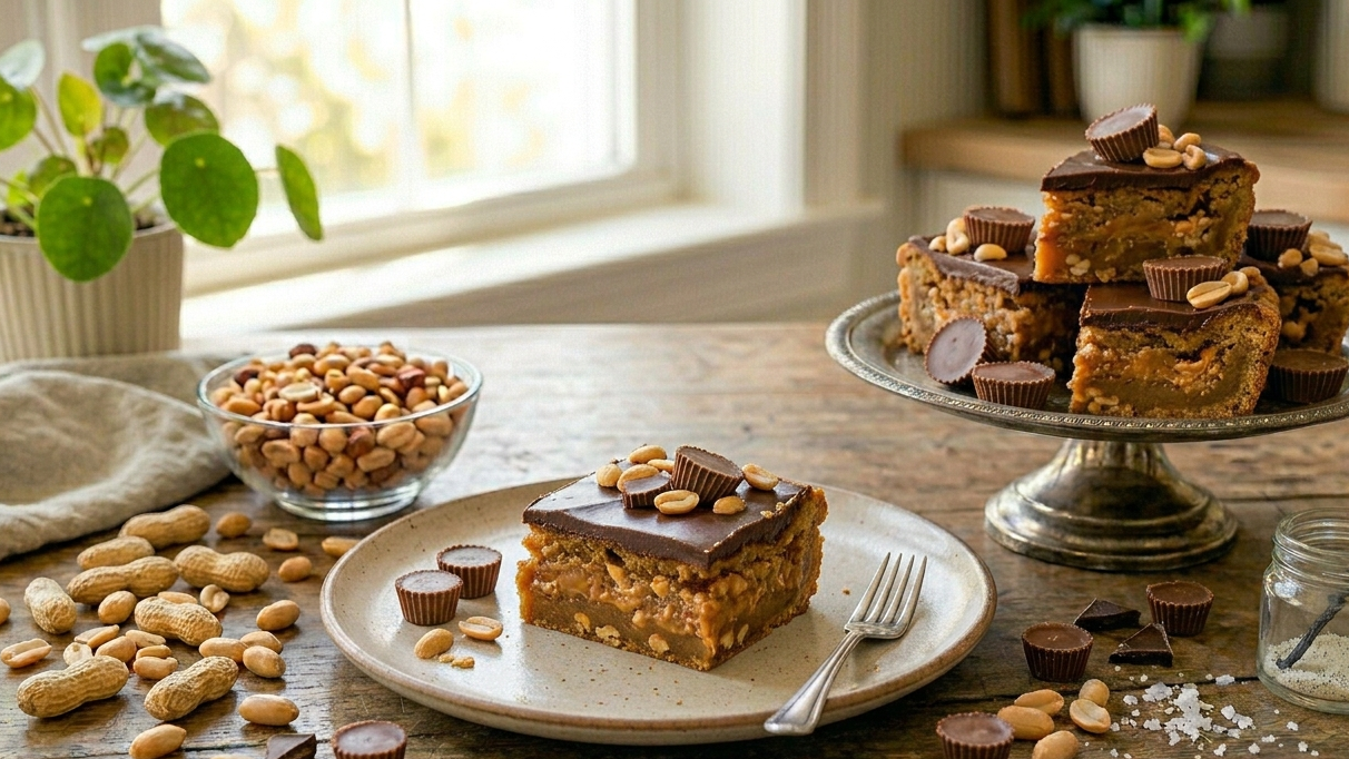 Ultimate Peanut Butter Flavor Extract Blondies — Gooey Nutty Blondie Squares