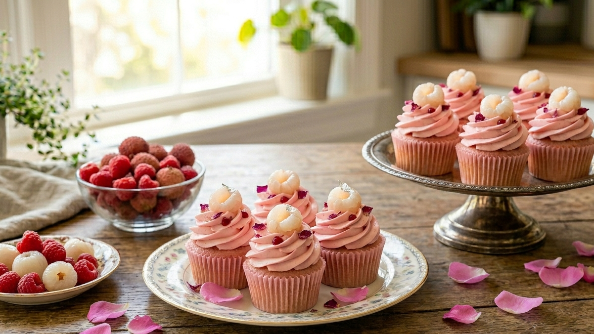 Rose Lychee Raspberry Extract Cupcakes