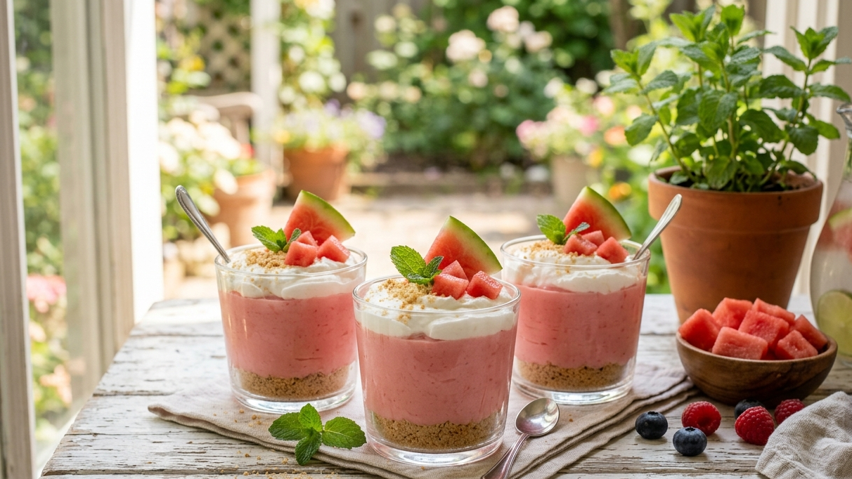 Watermelon Bliss Pudding Cups with Watermelon Flavor Extract – Silky, Refreshing Dessert
