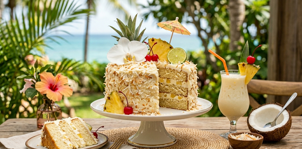 Tropical Pina Colada Cake with Extract Bliss