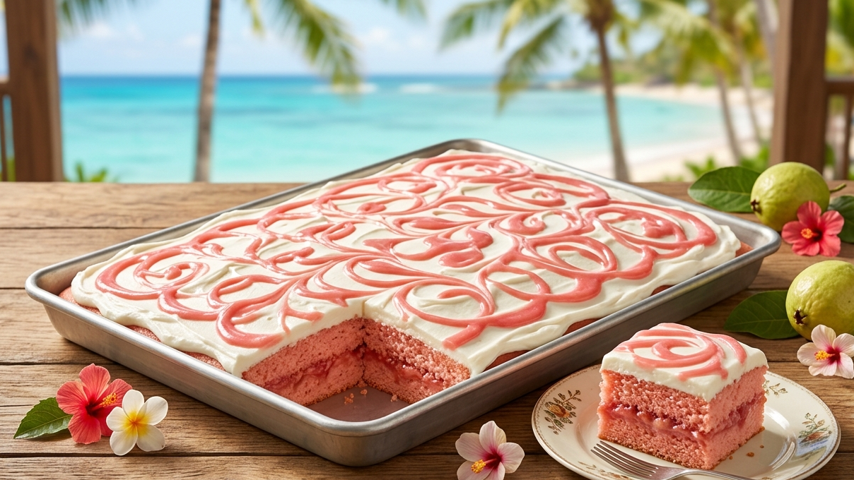 Hawaiian-Style Guava Sheet Cake