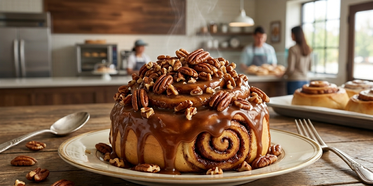 Cinnabon-Style Caramel Pecan “Pecanbons” with Cinnabon Flavor
