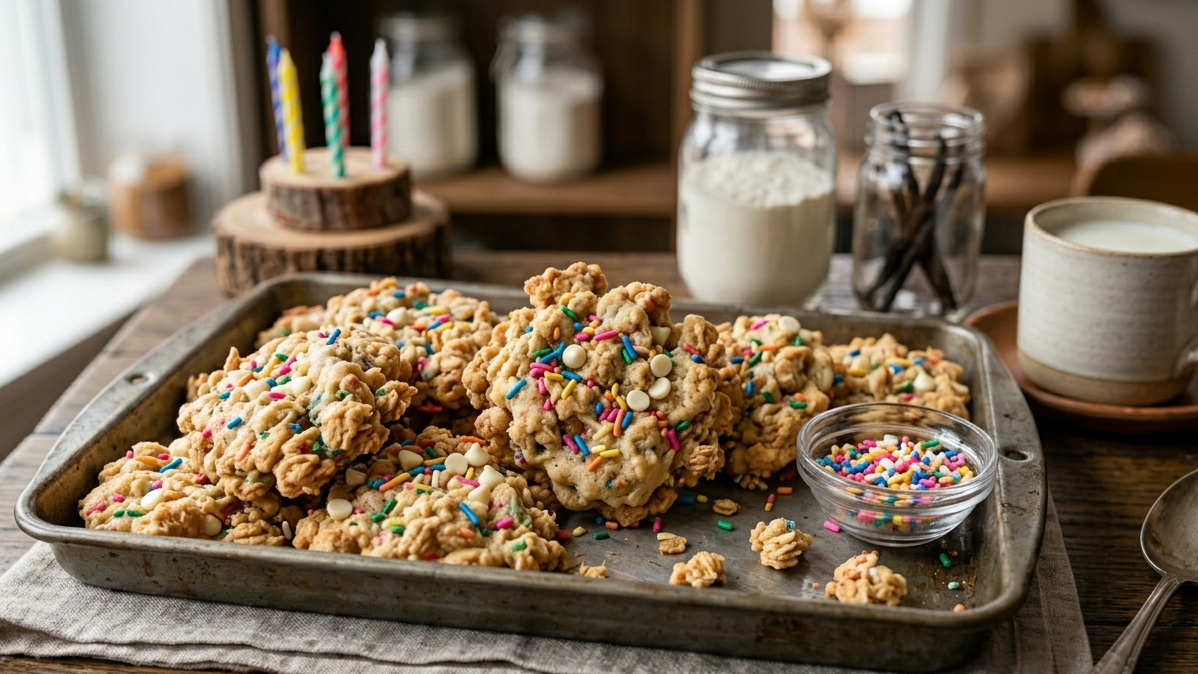 Funfetti Cake Batter Granola — Sweet & Crunchy Birthday Cake Flavor