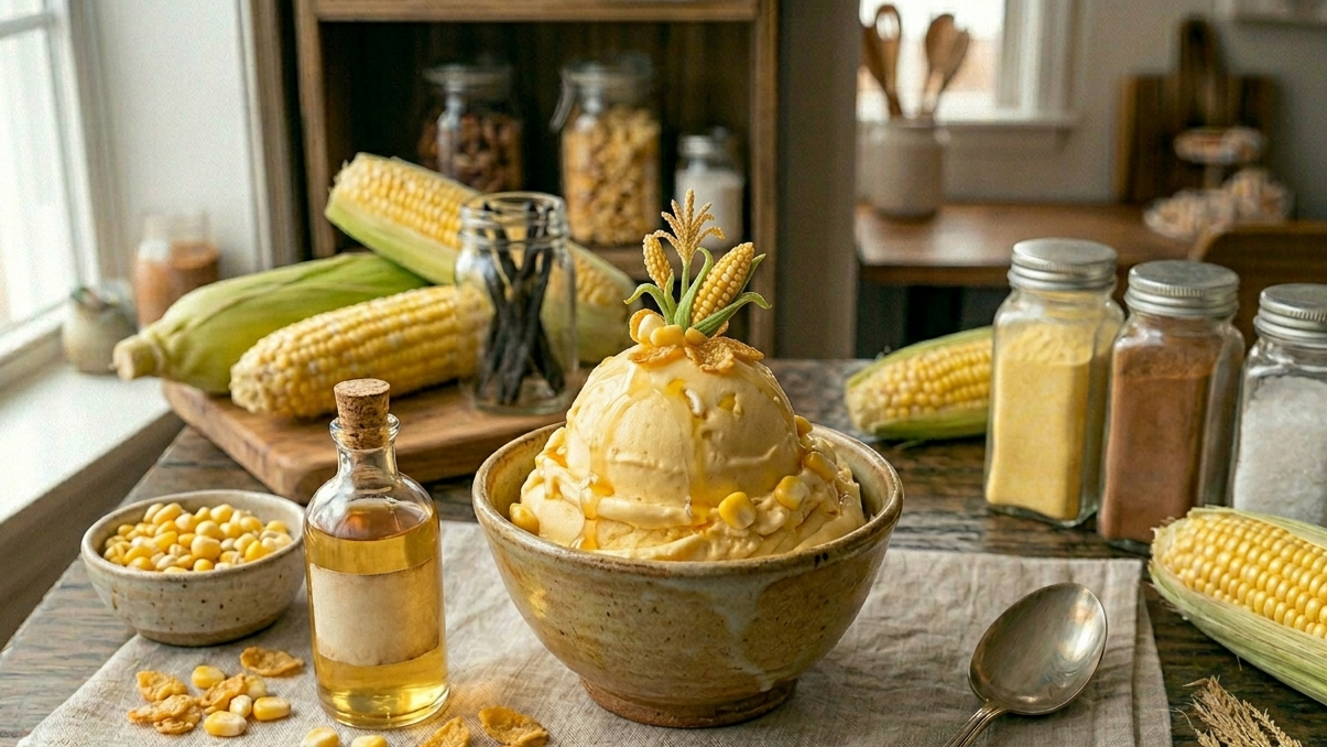 Creamy Sweet Corn Extract Ice Cream — No-Machine Corn Delight