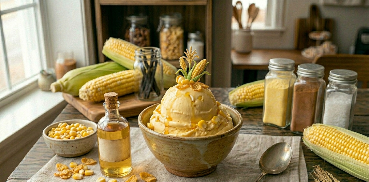 Creamy Sweet Corn Extract Ice Cream — No-Machine Corn Delight
