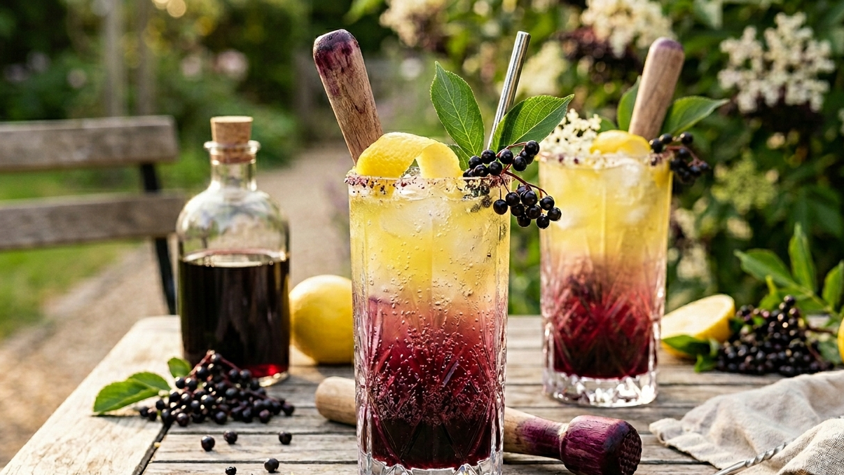 Immune-Boosting Elderberry Extract Lemon Sparkler