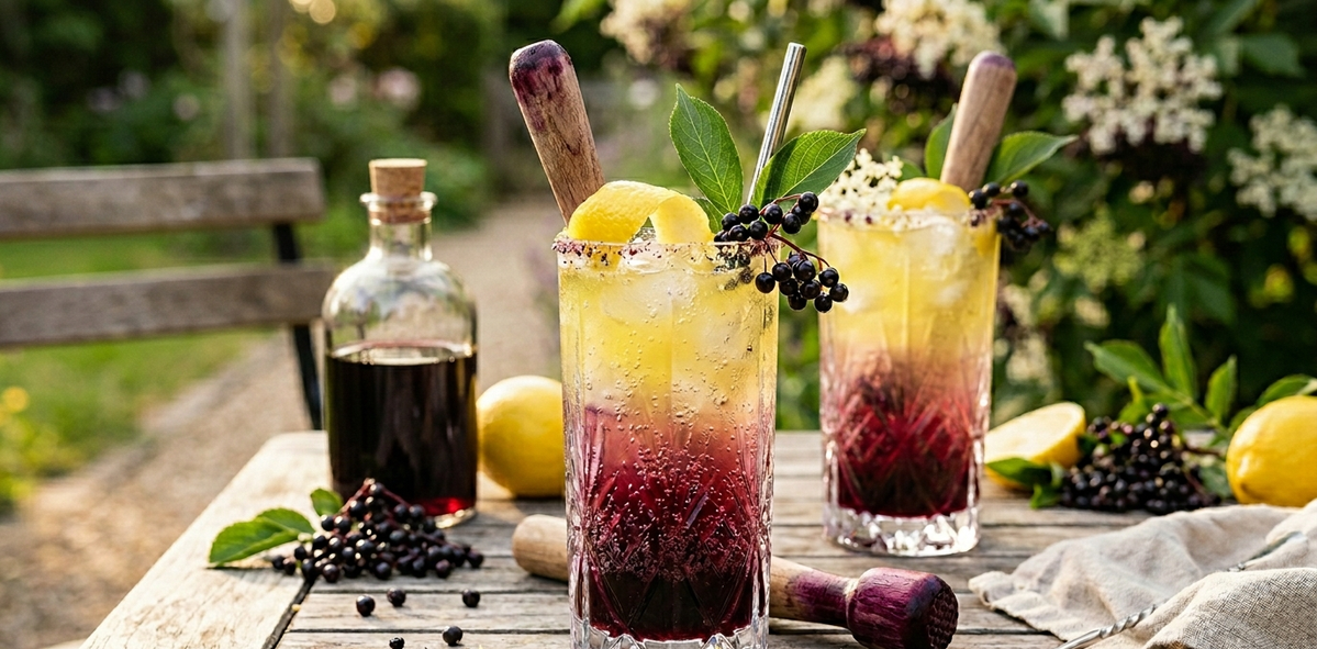 Immune-Boosting Elderberry Extract Lemon Sparkler