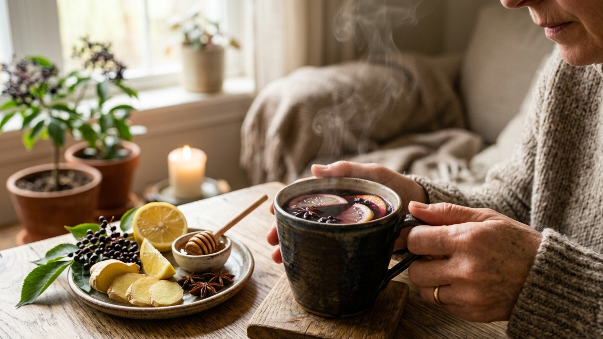 Hot Elderberry Extract & Citrus Tonic for Immunity