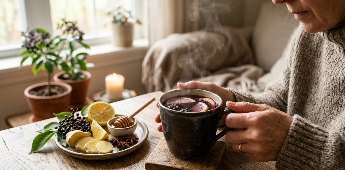 Hot Elderberry Extract & Citrus Tonic for Immunity