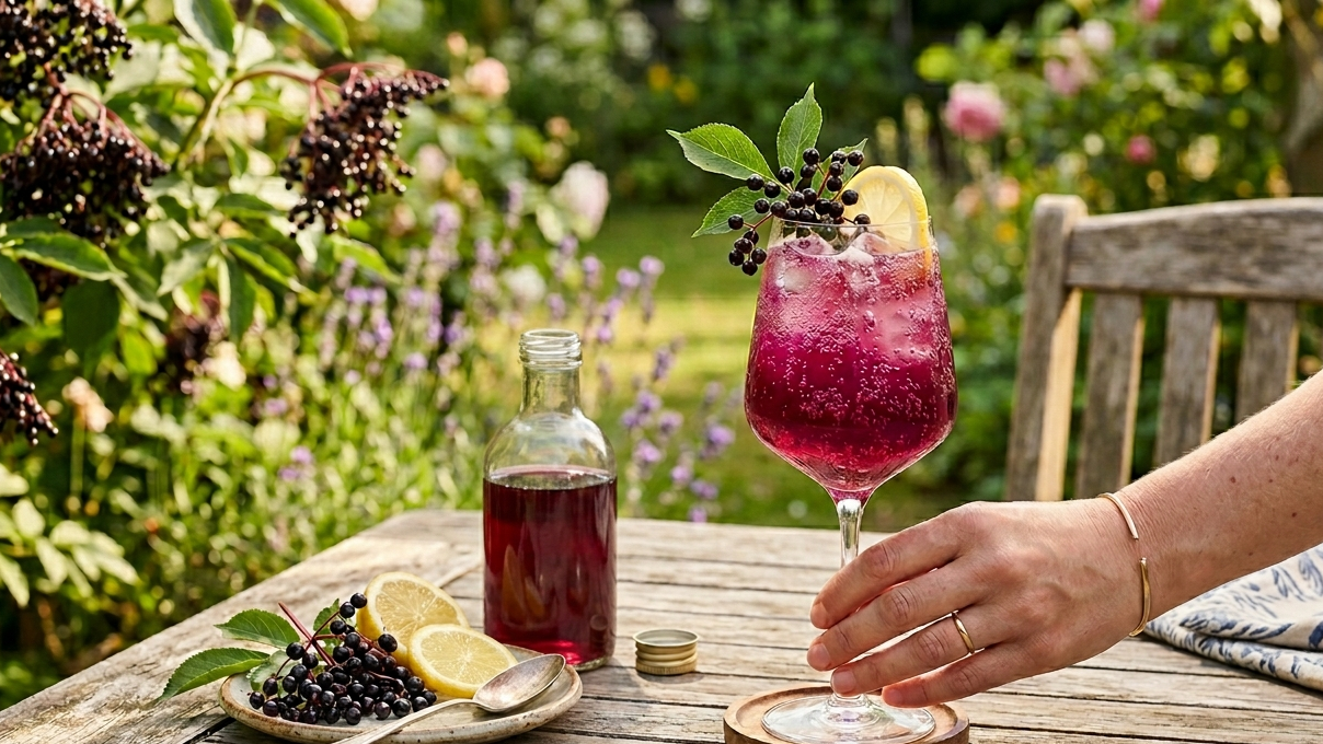 Sparkling Elderberry Extract Lemonade