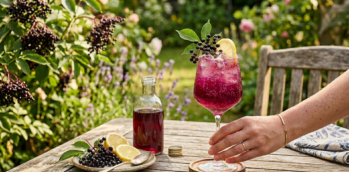 Sparkling Elderberry Extract Lemonade