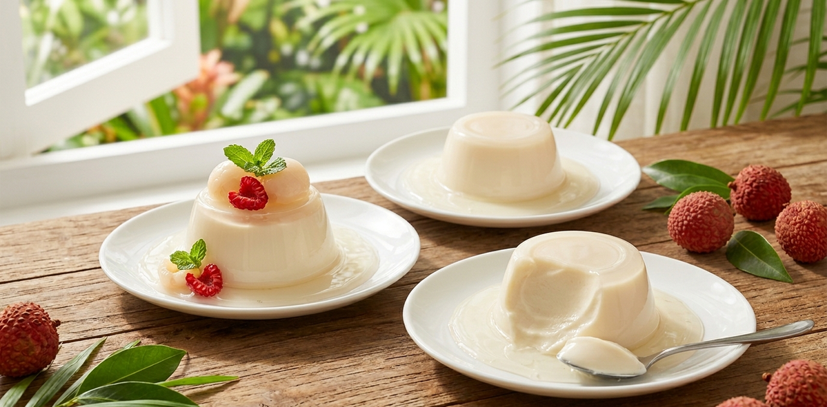 Silky Lychee Extract Panna Cotta – Tropical & Easy Dessert