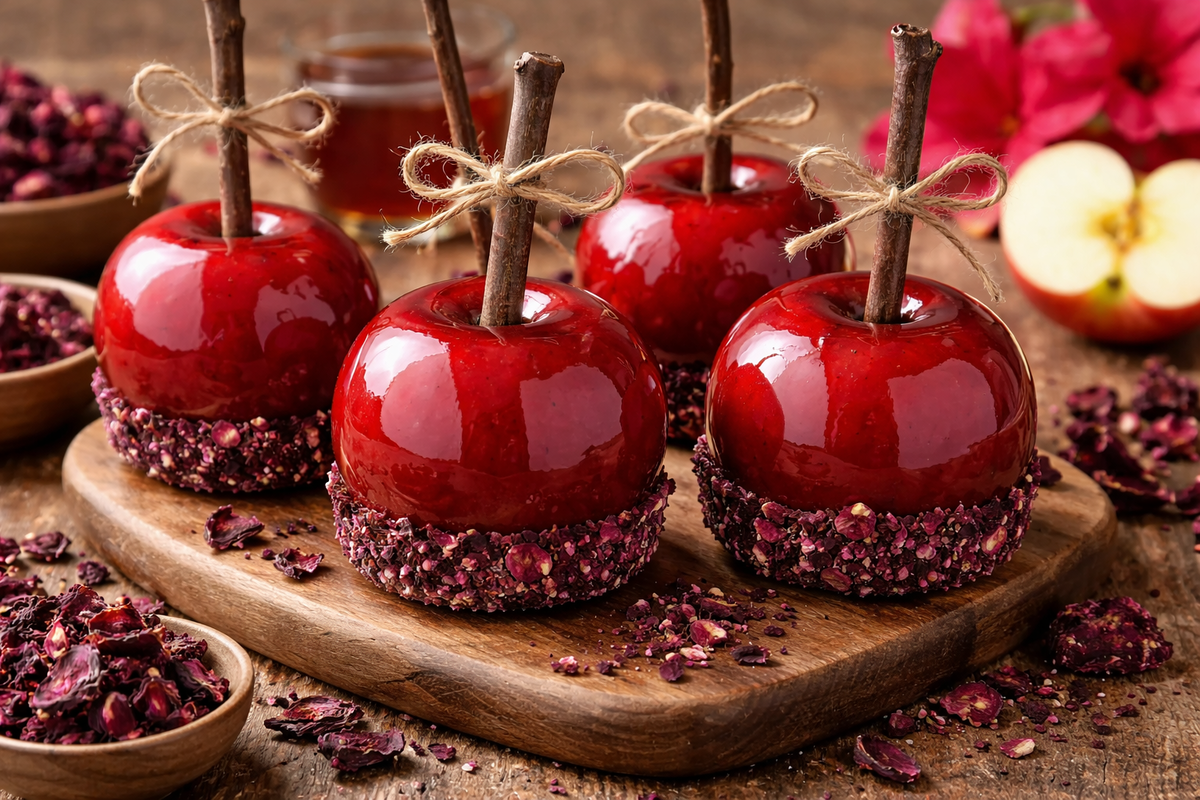 Hibiscus Caramel Apples