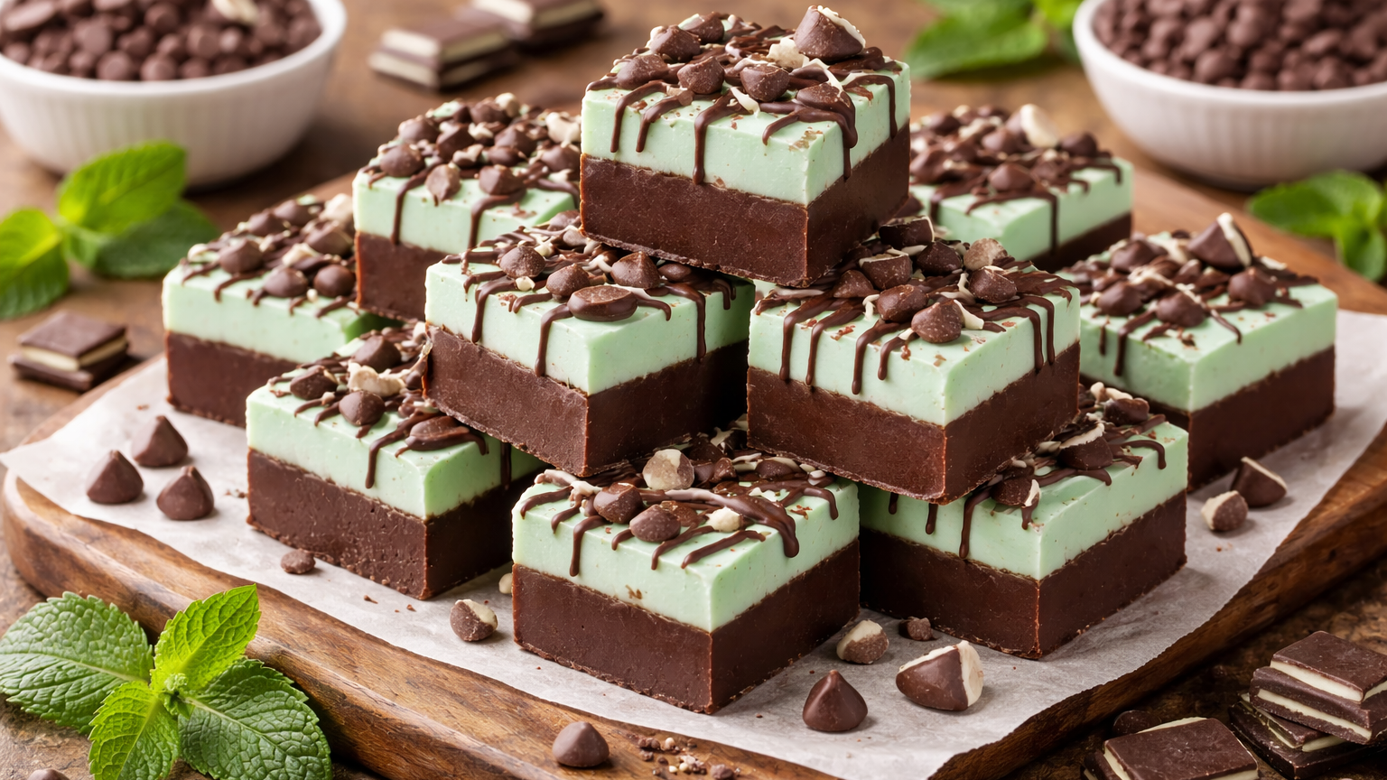 Quick & Creamy Mint Chocolate Fudge with Mint Extract – 15-Min Dessert Squares