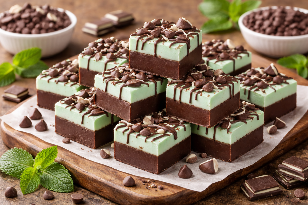 Quick & Creamy Mint Chocolate Fudge with Mint Extract – 15-Min Dessert Squares