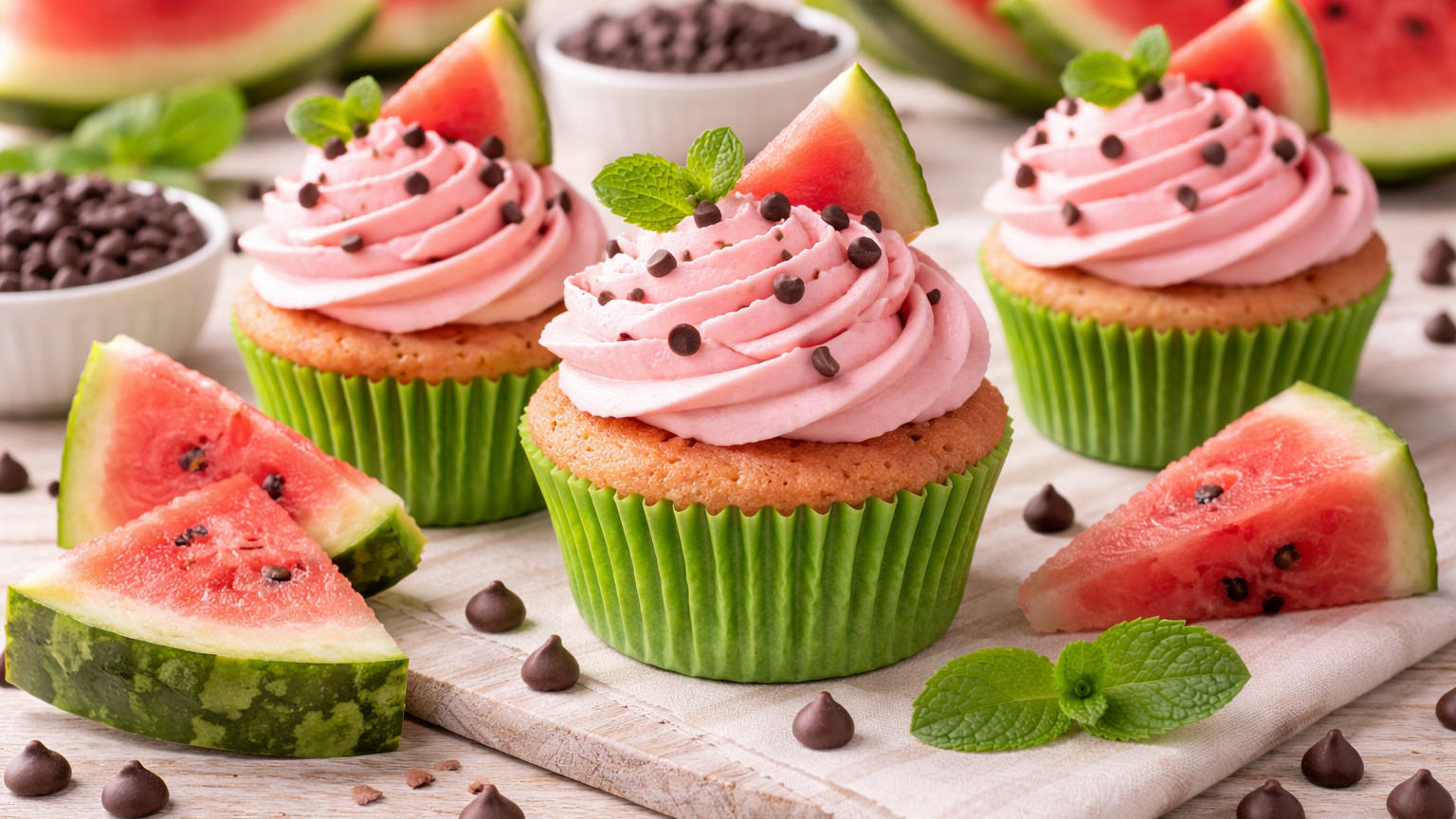 Watermelon Cupcakes with Watermelon Extract
