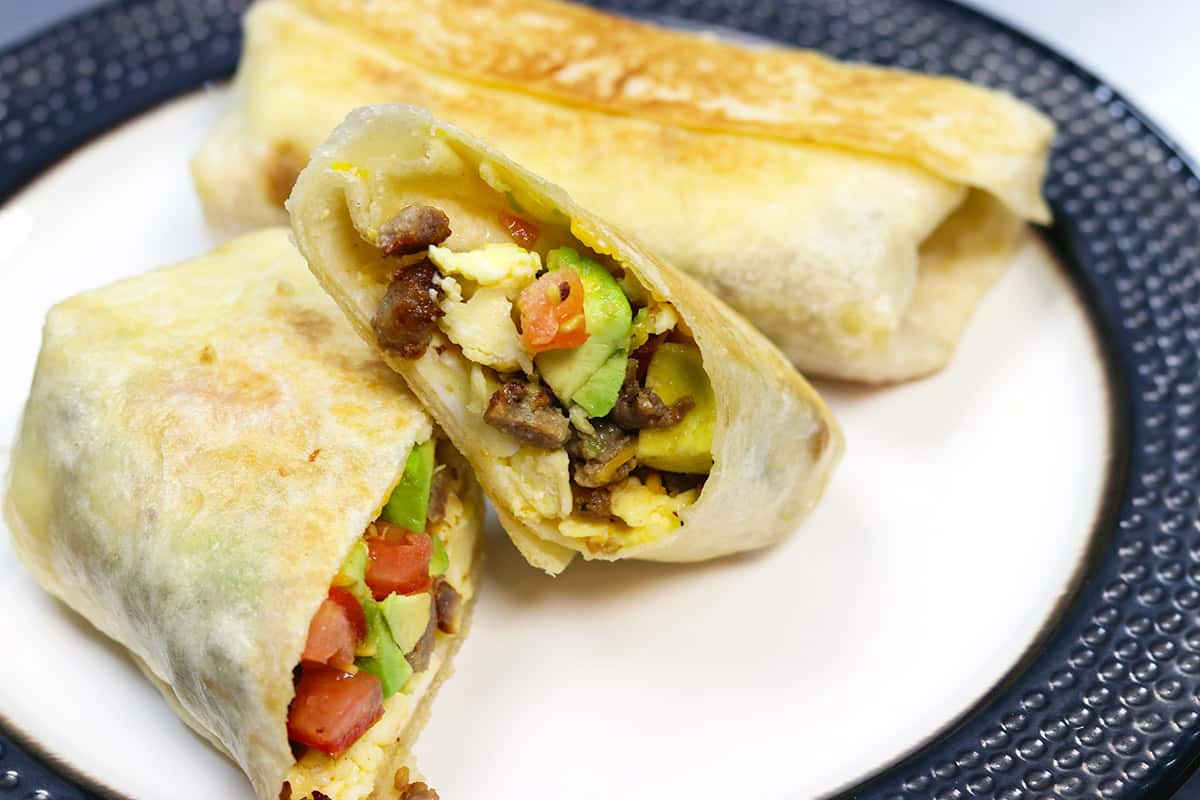 Taco Bratwurst Breakfast Burritos