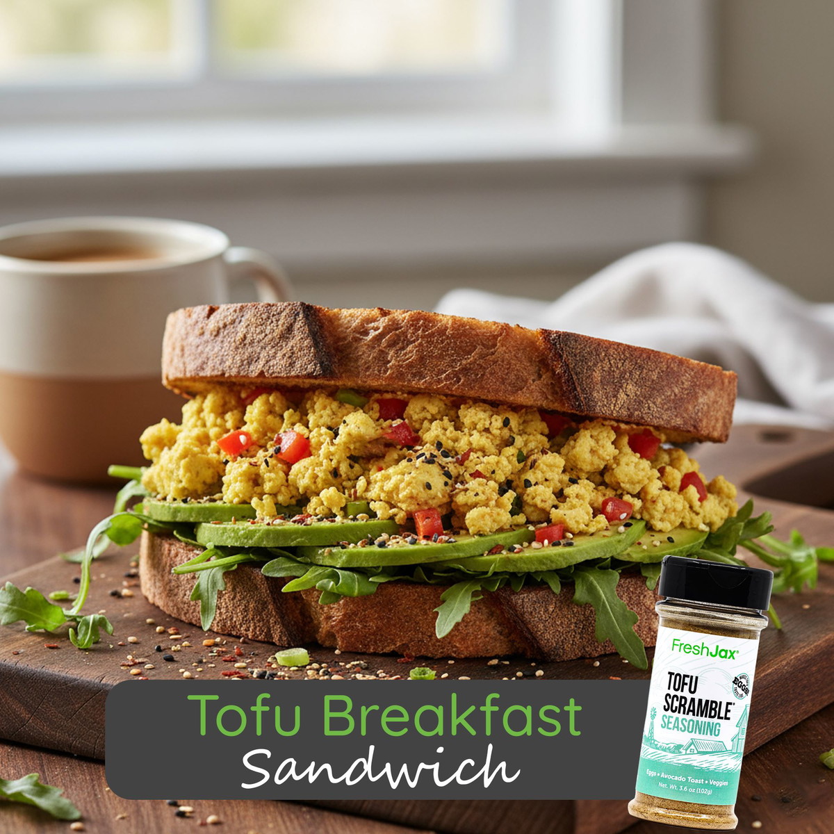 Tofu Breakfast Sandwich (Hearty Anytime Meal)