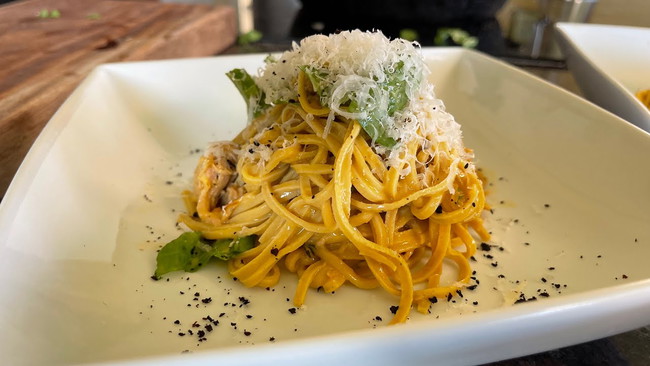 FROM SCRATCH LINGUINE CARBONARA WITH WILD BOAR