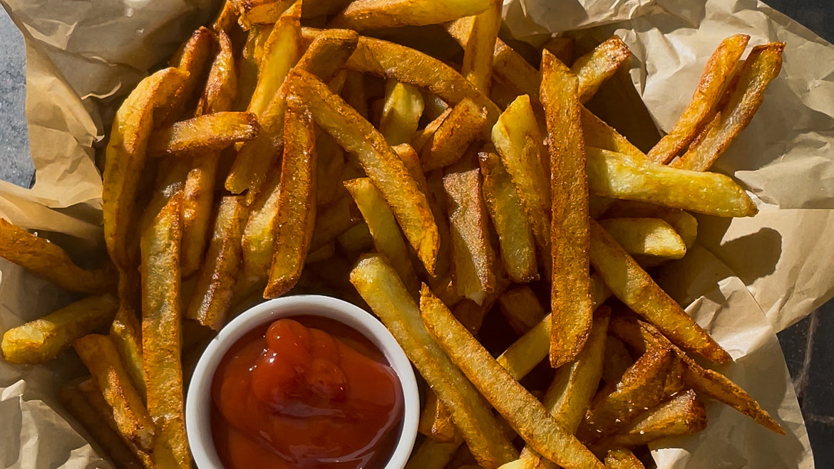 Hand-cut fries that are double-fried in beef tallow to get that perfect golden color and crunch