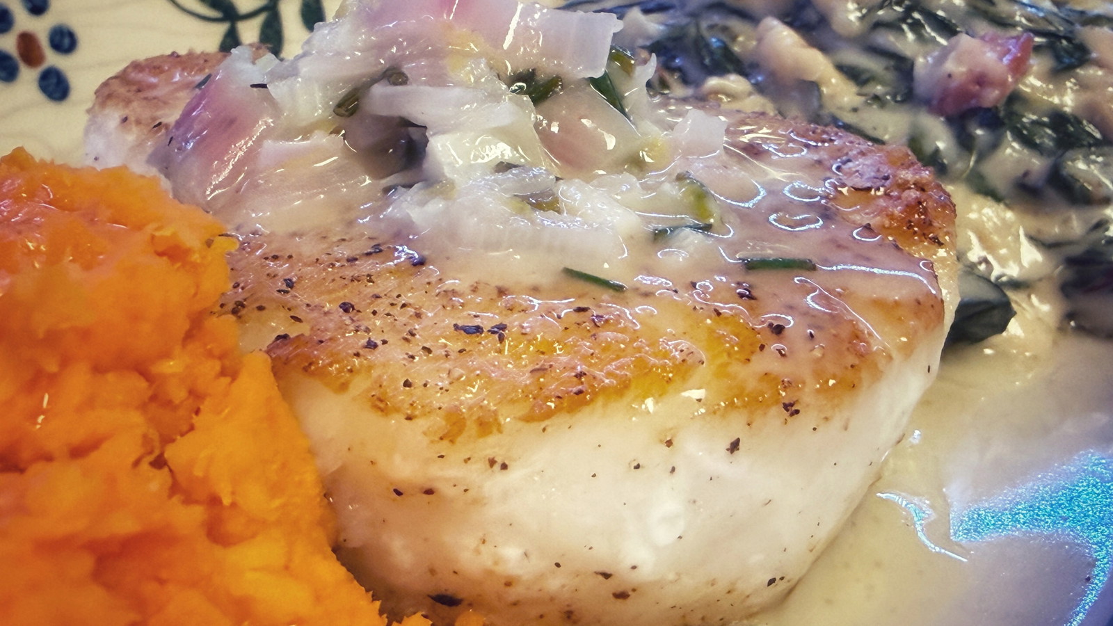 Pan-Seared & Roasted Chilean Sea Bass with Rustic Lemon-Garlic Beurre Blanc