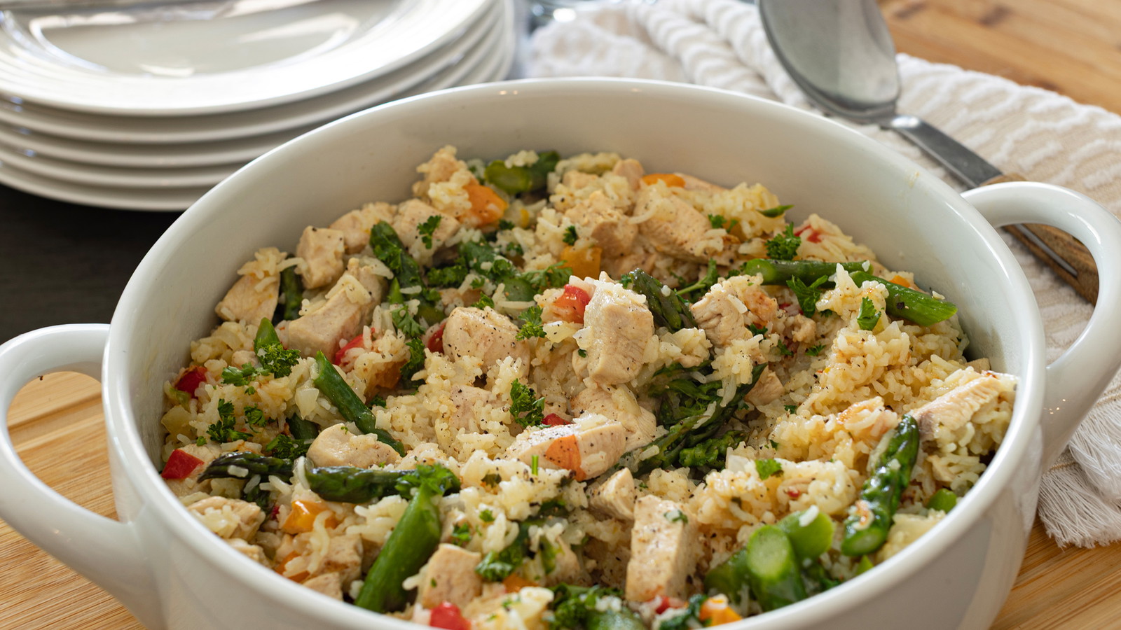 Image of Easy Asparagus and Chicken Rice Pilaf