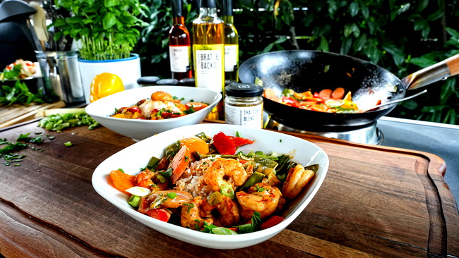 Image of Rotes Thai Curry mit Garnelen & Gemüse