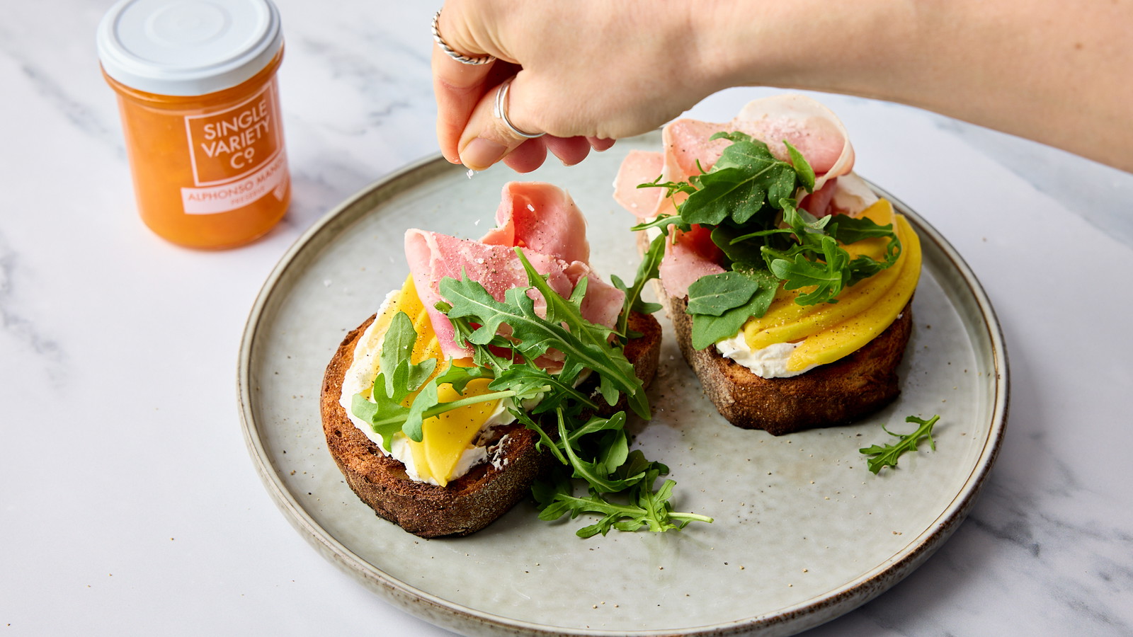 Image of Alphonso Mango and Prosciutto Toast